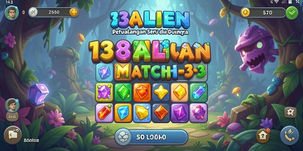 Gameplay seru 138ALIEN dengan kombinasi match-3 yang menantang.