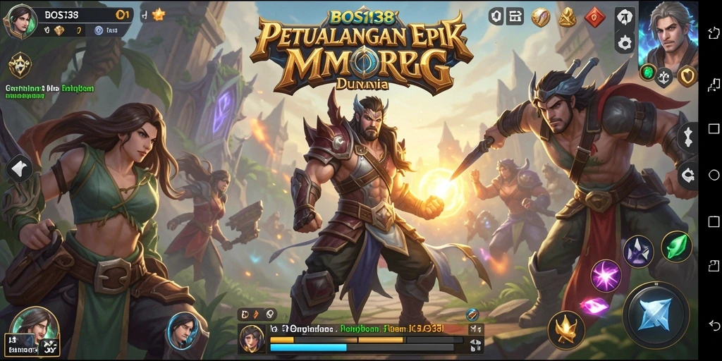 Tampilan gameplay epik dalam dunia MMORPG yang kaya.