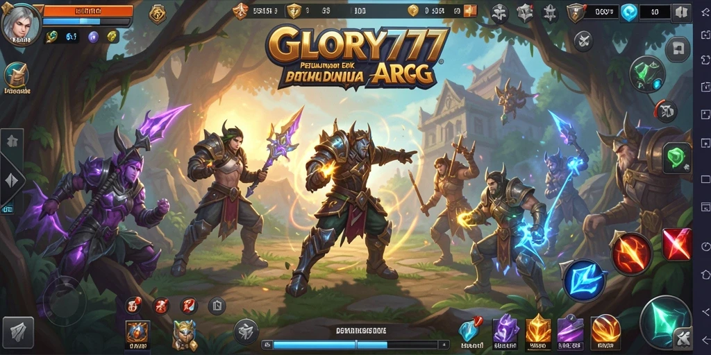 Tampilan aksi seru dalam permainan ARPG GLORY777.