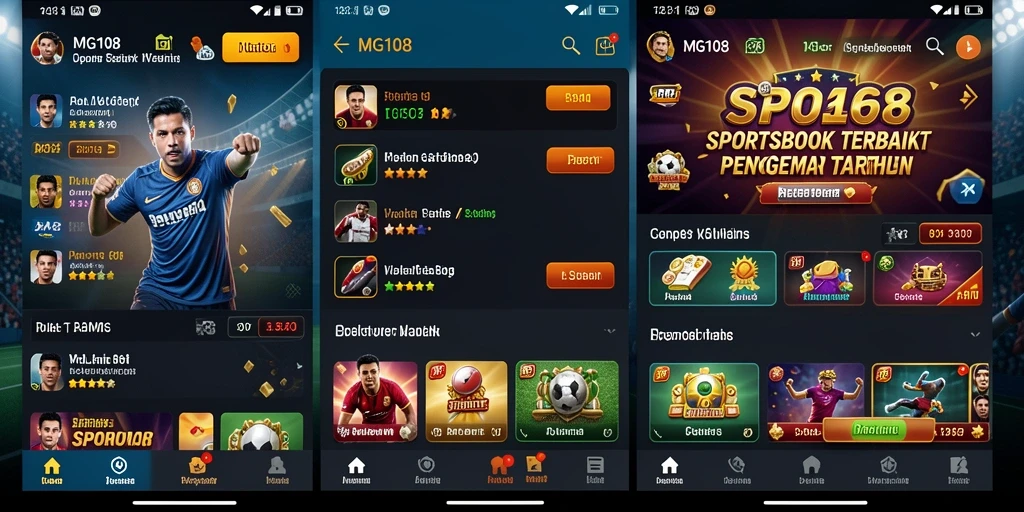 Tampilan screenshot utama MG108 menampilkan berbagai pilihan taruhan olahraga.