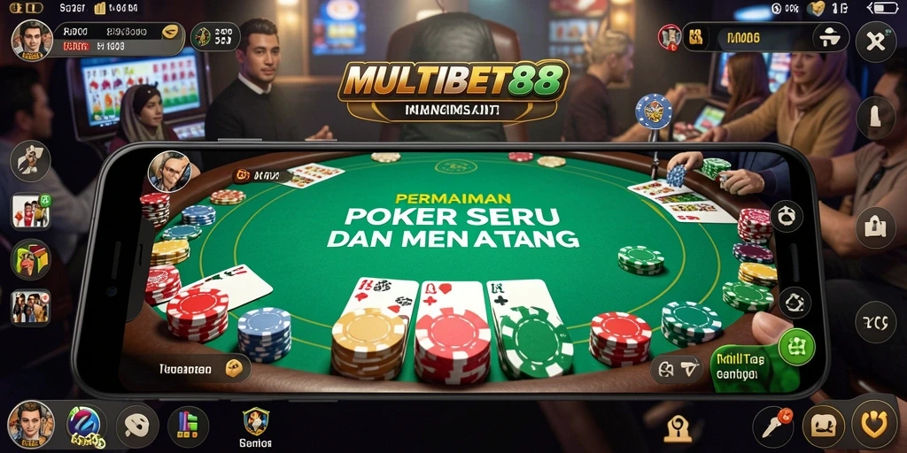 Tampilan menarik dari gameplay poker di MULTIBET88.
